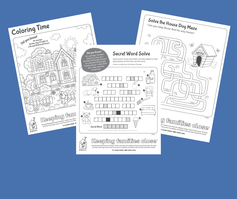 Free printable activities for kids ronald mcdonald house of southwest virginia