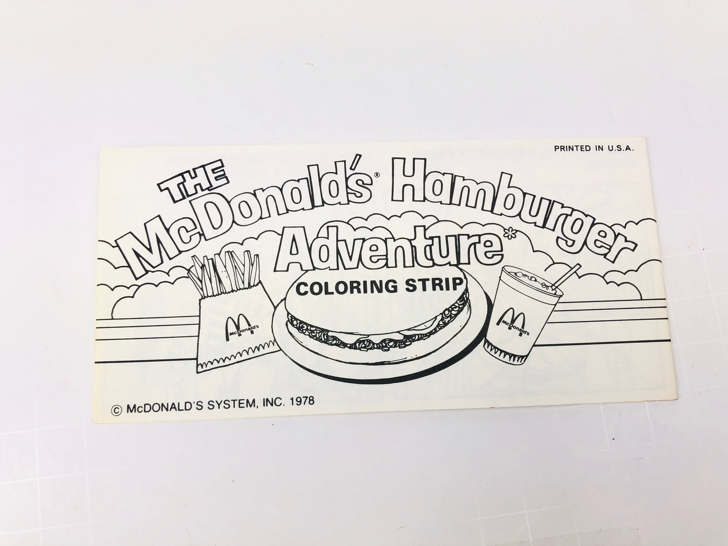 Nos rare vintage mcdonalds coloring book the mcdonalds hamburger adventure coloring strips fast food premium pre