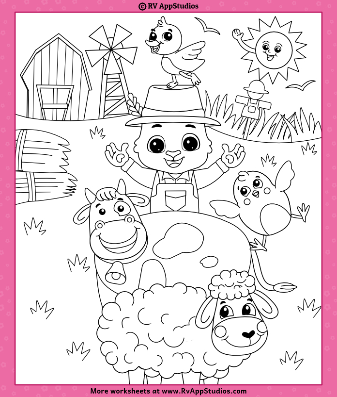 Free nursery rhyme coloring page for children coloring printable to download