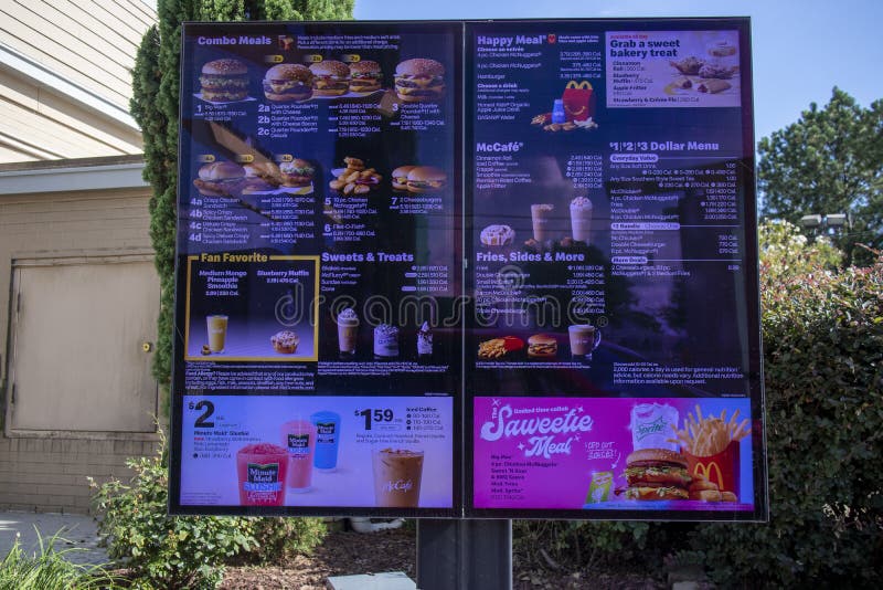 Mcdonalds menu stock photos