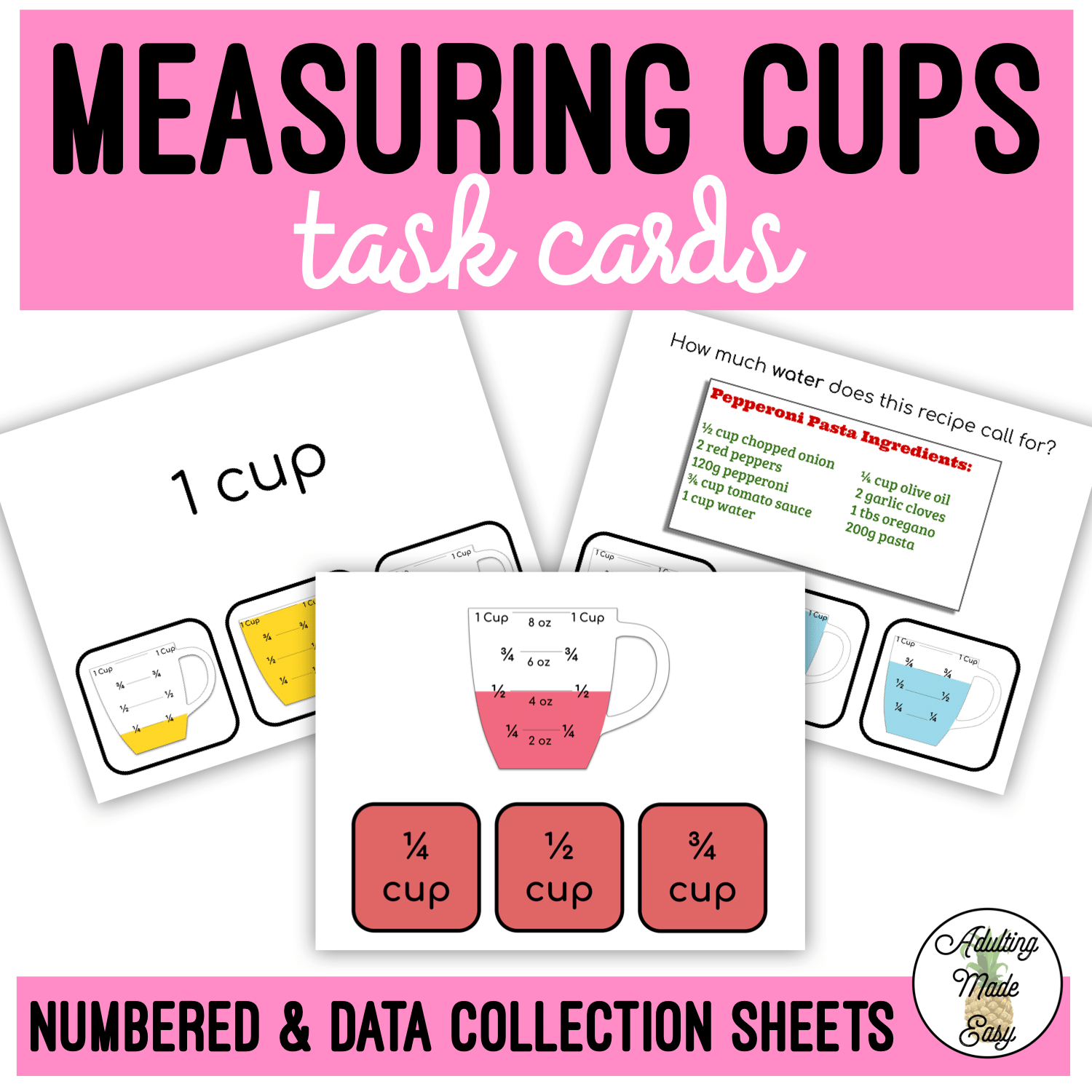 Measuring cups task cards