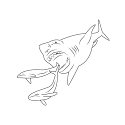 Megalodon shark coloring page for kids