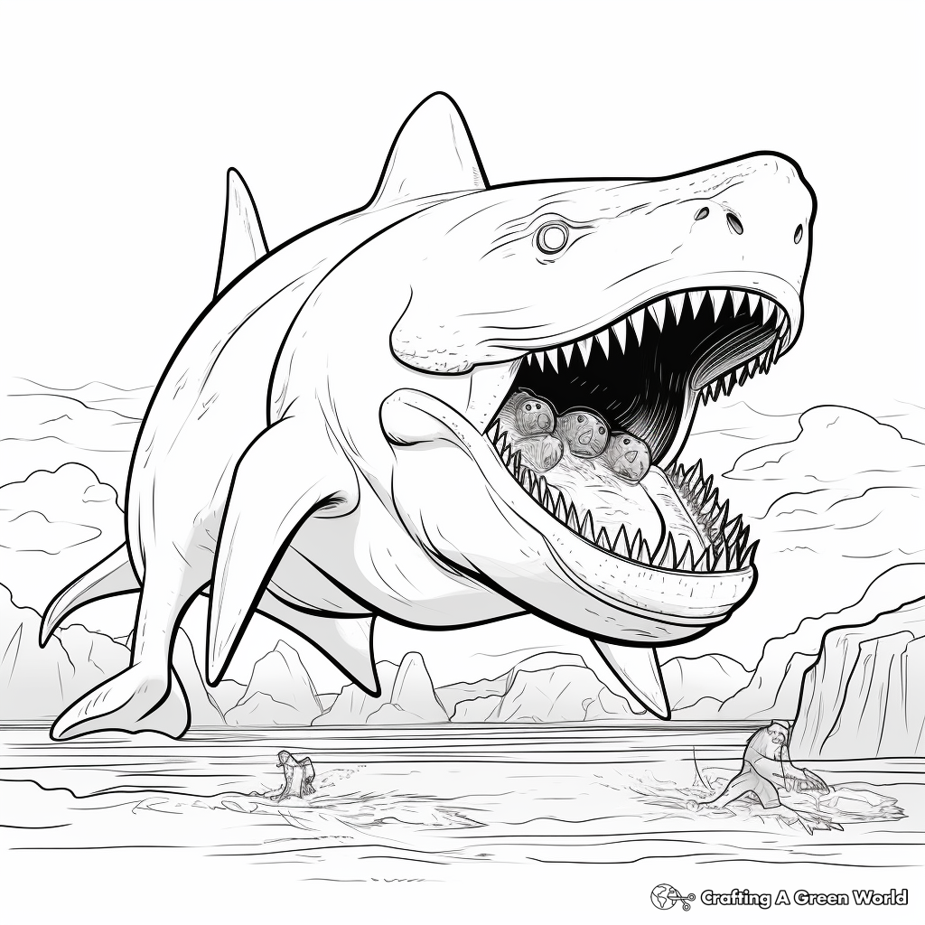 Megalodon coloring pages