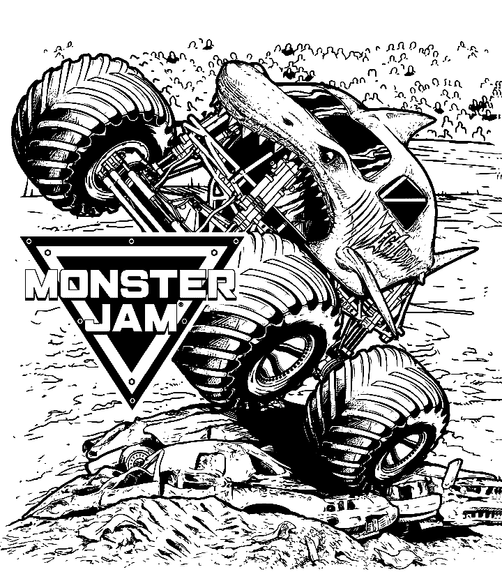 Monster truck coloring pages printable for free download