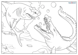 Free printable mosasaurus coloring pages for kids