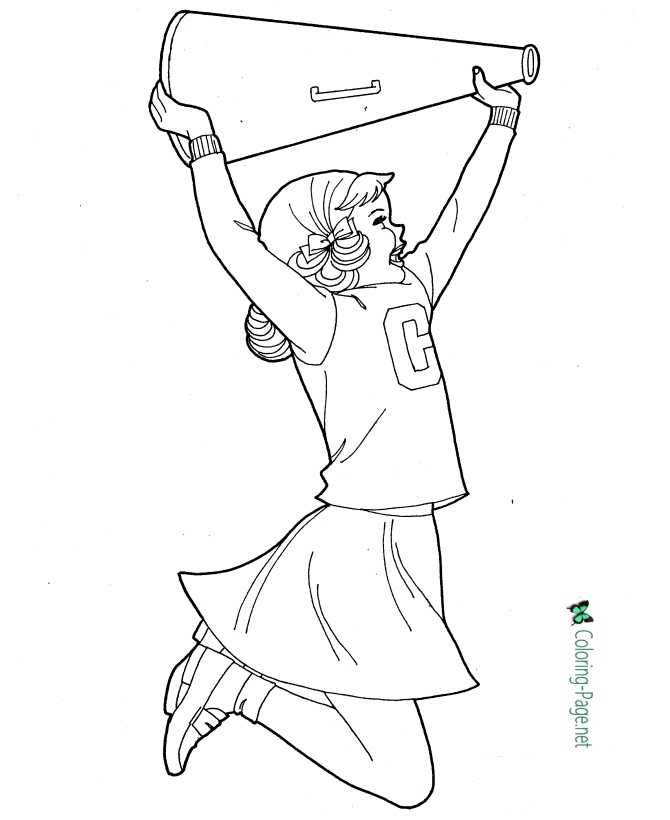 Cheerleader coloring page