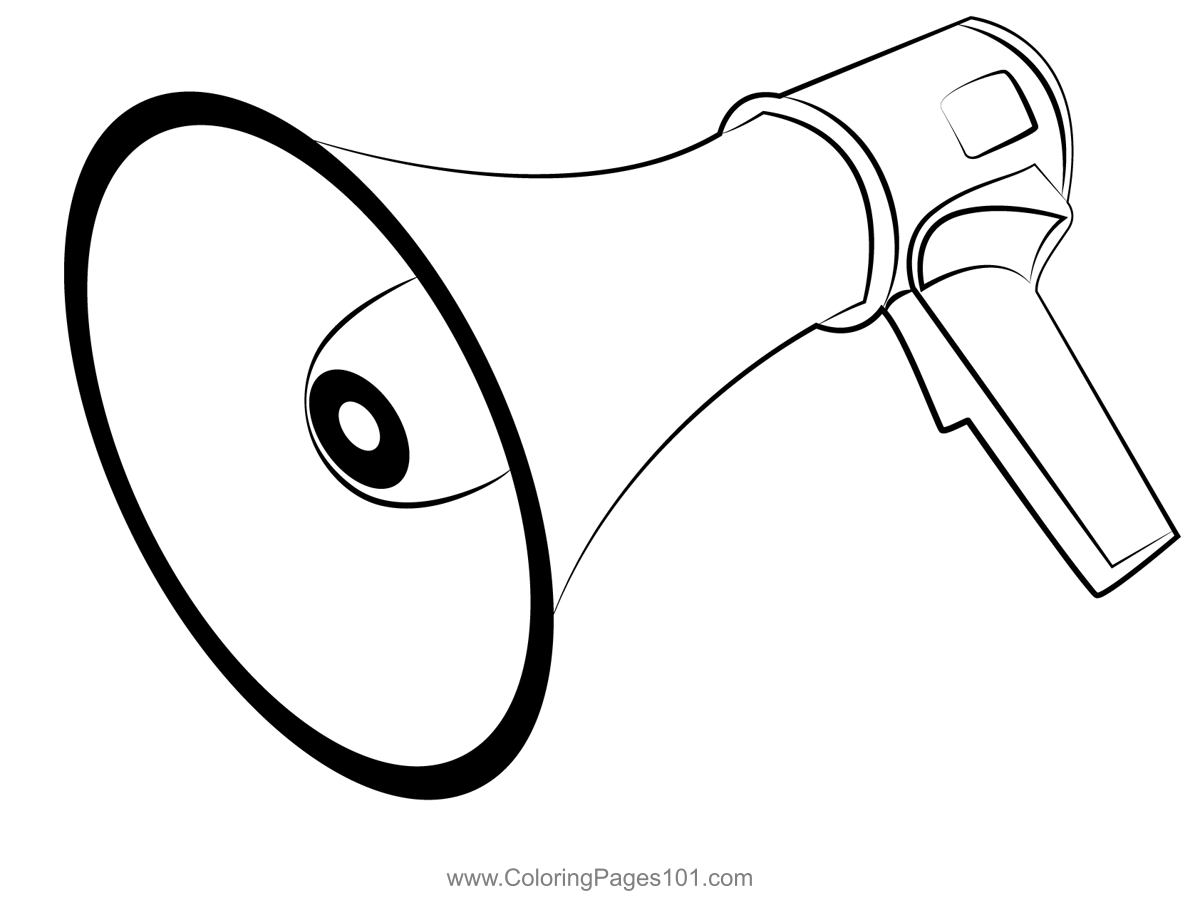 Handheld electric megaphone coloring page for kids