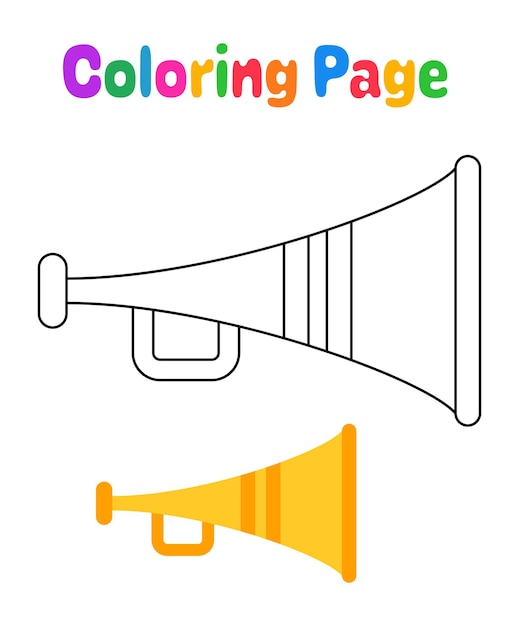 Premium vector coloring page with party horn for kids