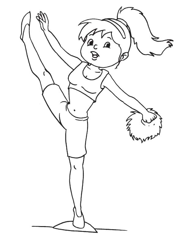 Cheerleading coloring page