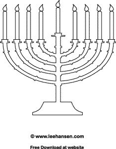 Hanukkah menorah coloring page