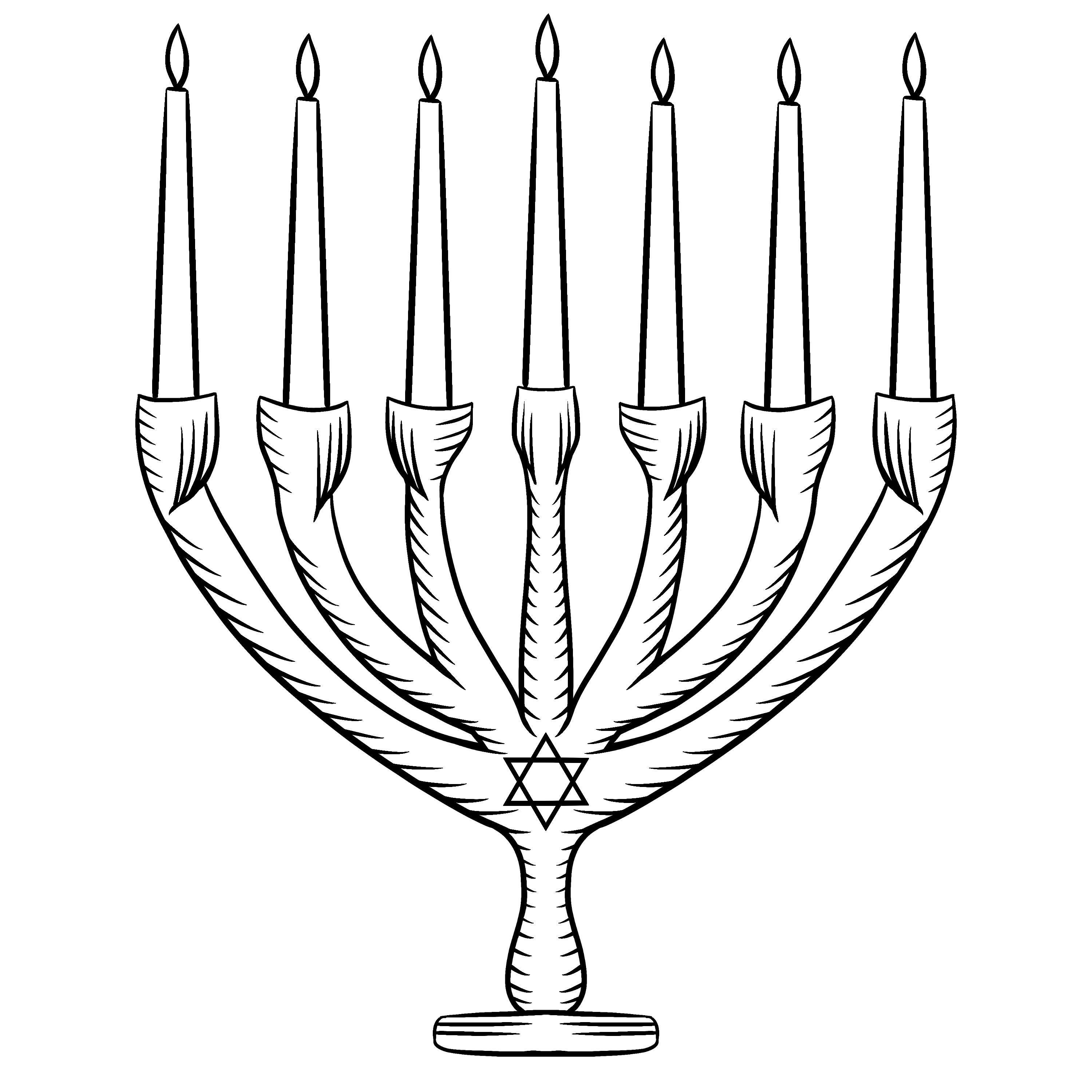 Hanukkah menorah printable coloring page fun for the whole family