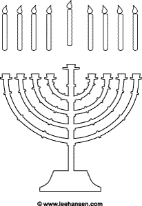 Menorah and candles activity sheet printable