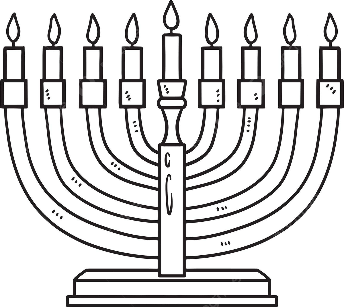 Hanukkah menorah isolated coloring page for kids miracle holiday celebration outline vector rat drawing ring drawing kid drawing png and vector with transparent background for free download