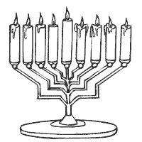 Hanukkah menorah coloring pages