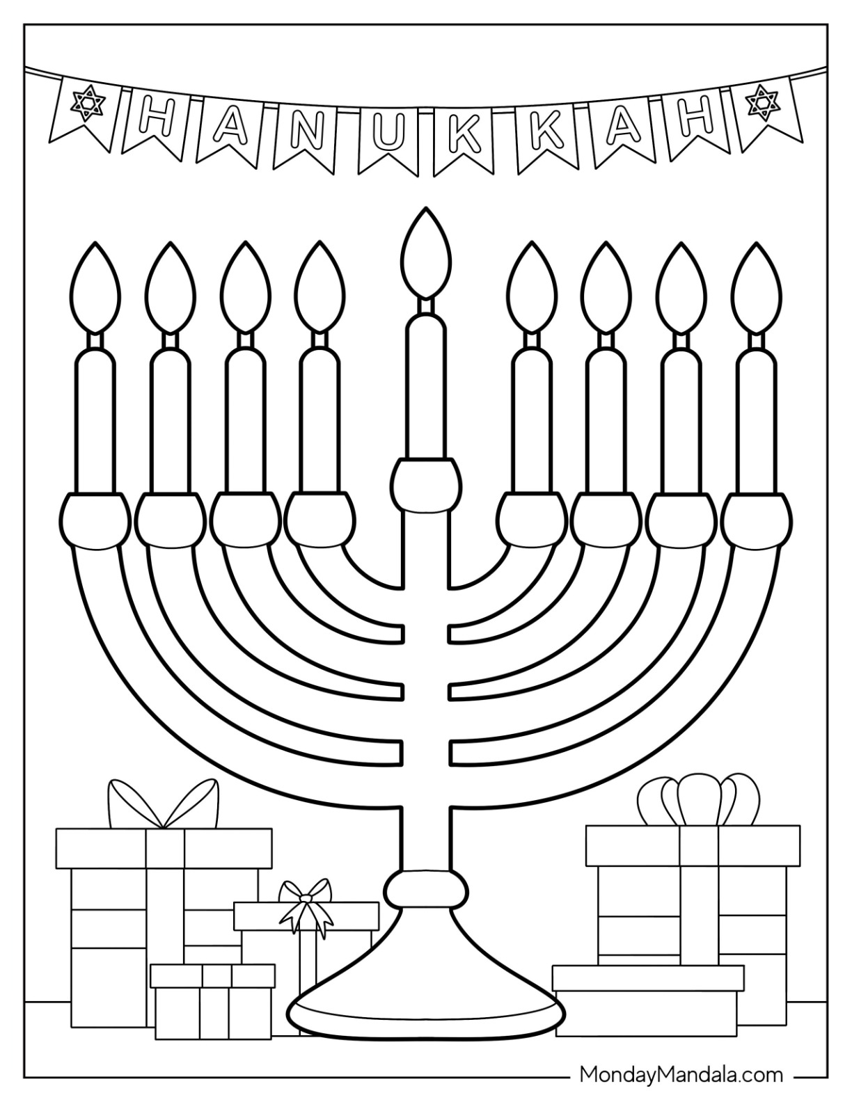 Hanukkah coloring pages free pdf printables