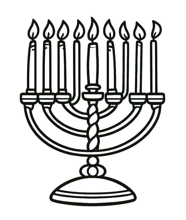 Print menorah coloring page