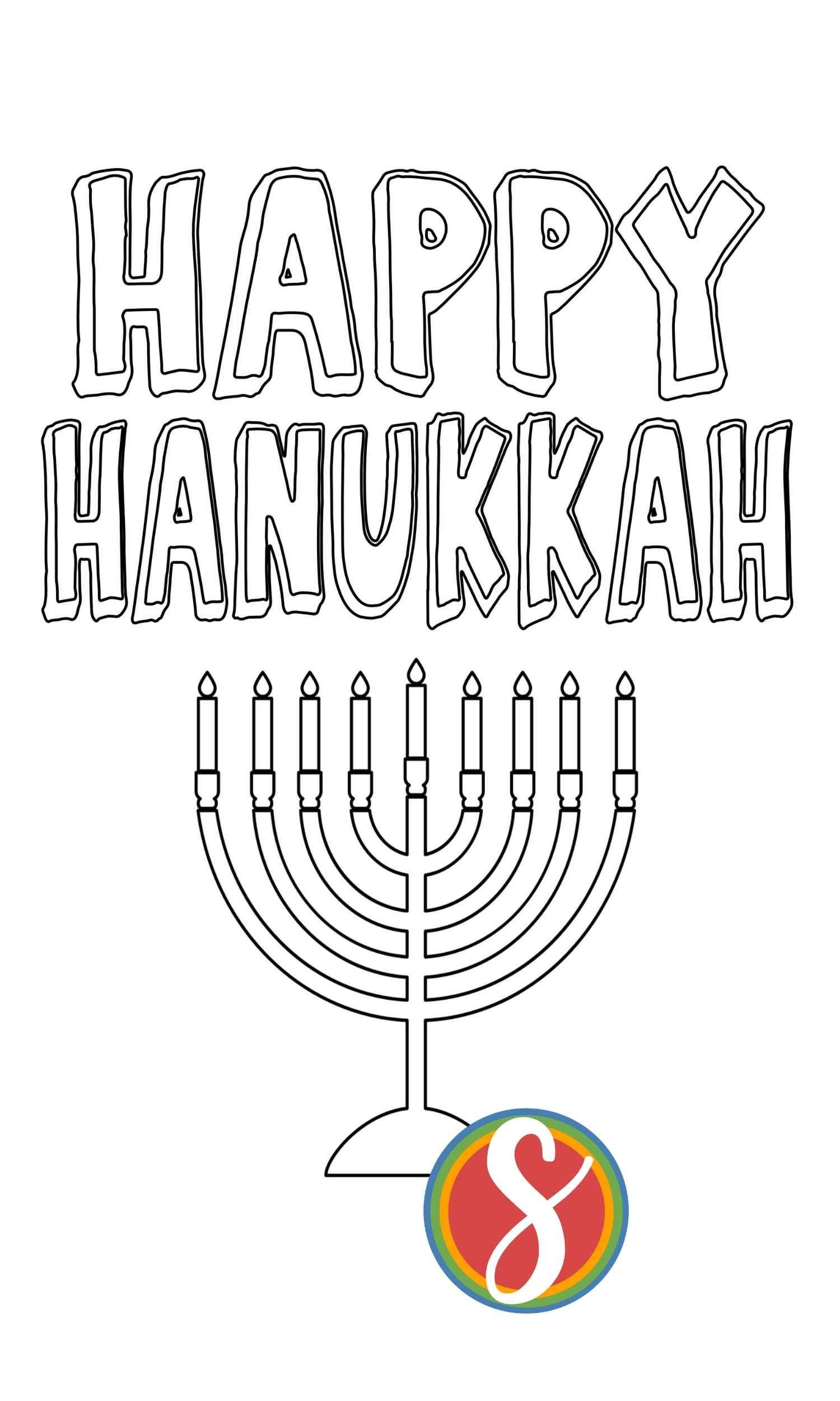 Free hanukkah coloring pages â stevie doodles