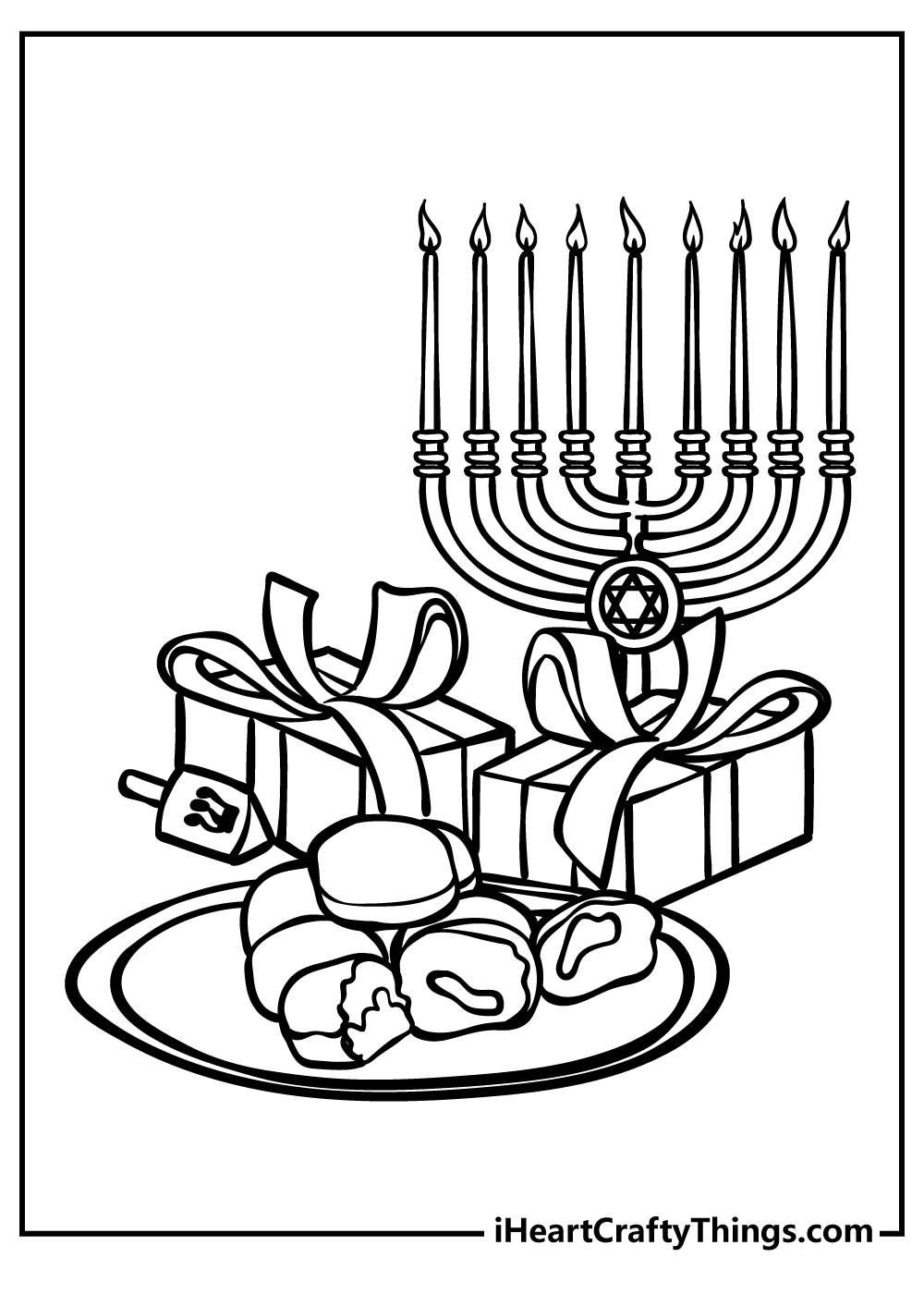 Hanukkah coloring pages free printables