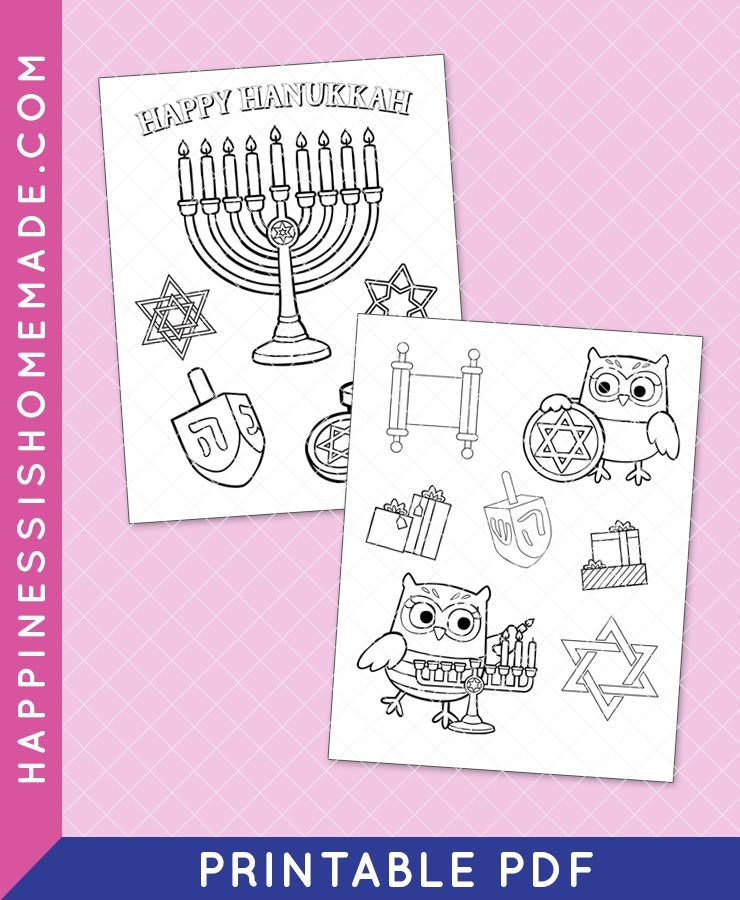 Hanukkah coloring pages â happiness is homemade