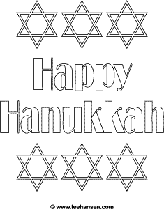 Happy hanukkah coloring page