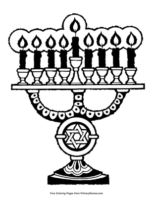 Menorah coloring page â free printable pdf from