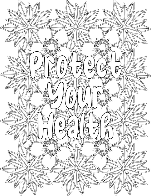 Premium vector motivational quote coloring sheet floral coloring pages for relaxation and stressfree for kids