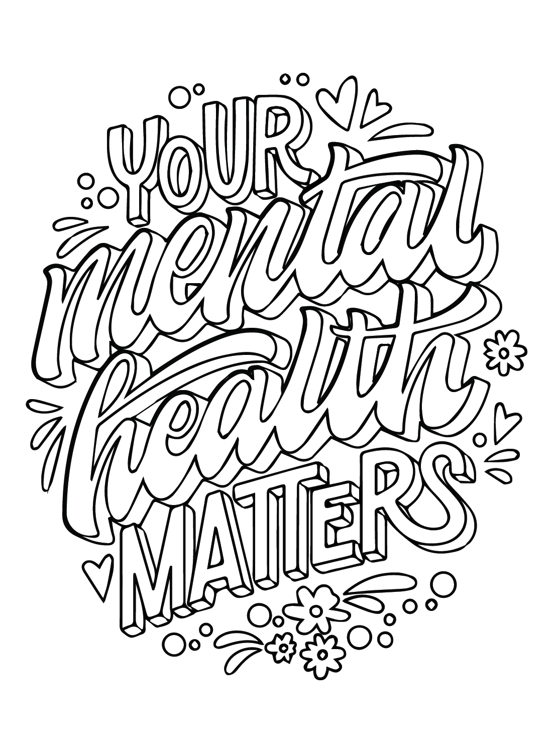 Mental health coloring pages printable for free download