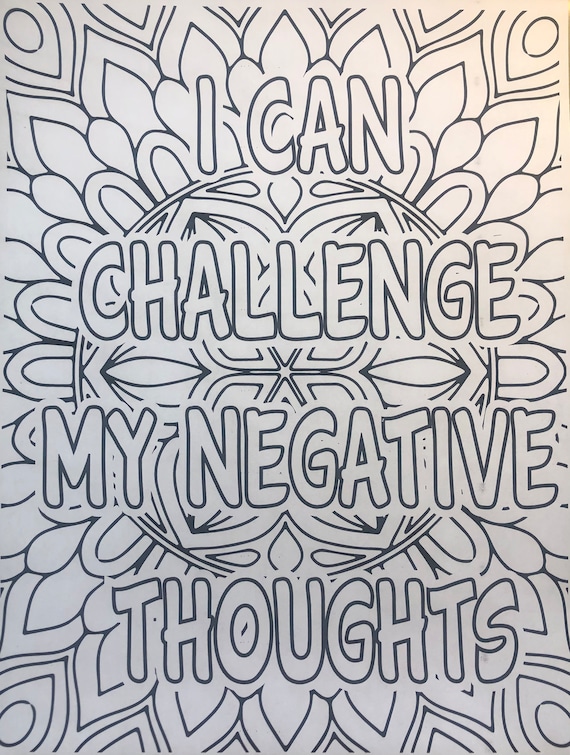 Printable mental health affirmations coloring pages