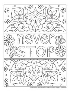 Positive sayings adult coloring pages woo jr kids activities childrens publishing