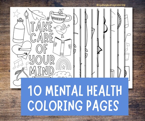 Mental health coloring pages self care activities and coloring printables for kids and adults mental health awareness pdf