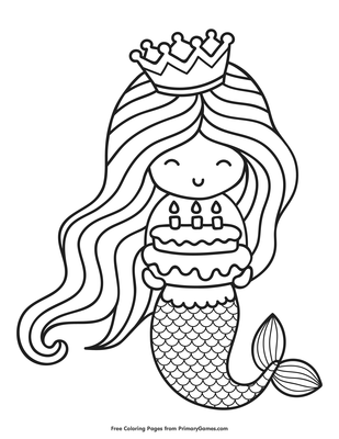 Happy birthday mermaid coloring page â free printable pdf from