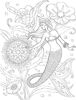 Creative haven mermaids coloring book relax unwind with stress