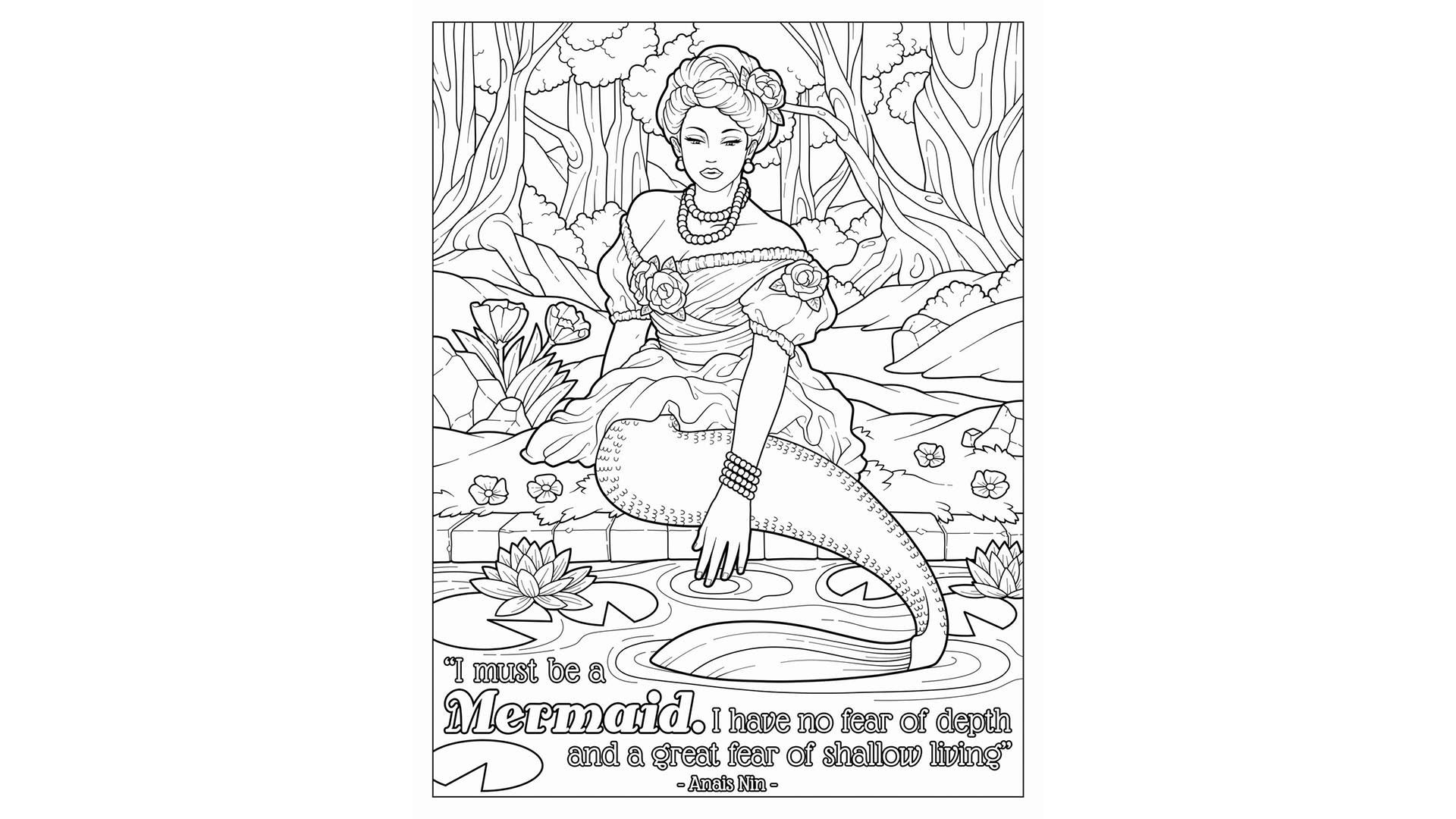 Give printable mermaids adult coloring pages by premiumpack