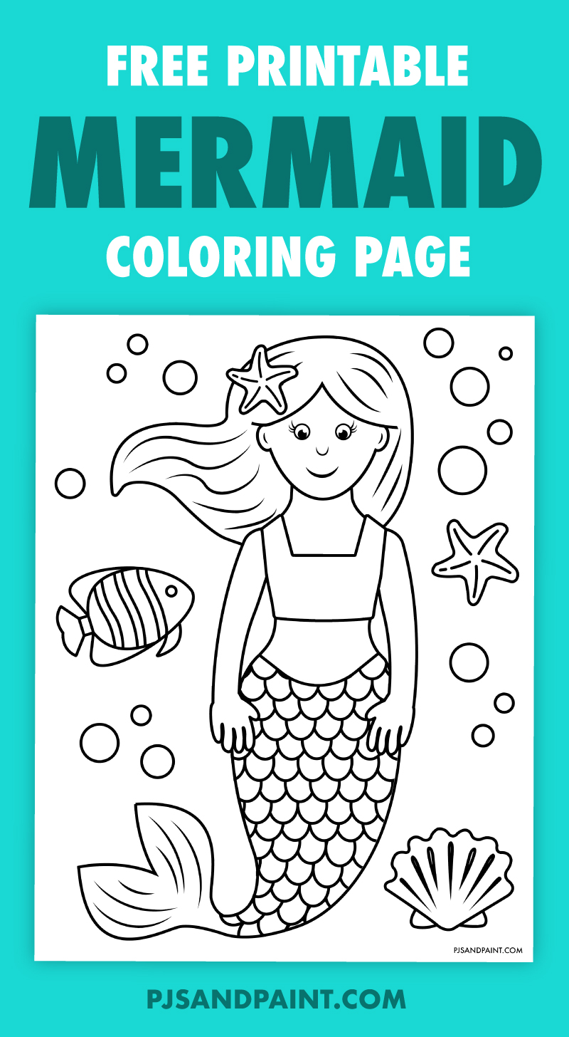 Free printable mermaid coloring page for kids