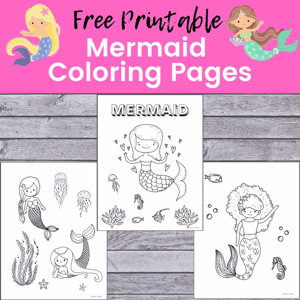 Beautiful mermaid coloring pages for kids free printables