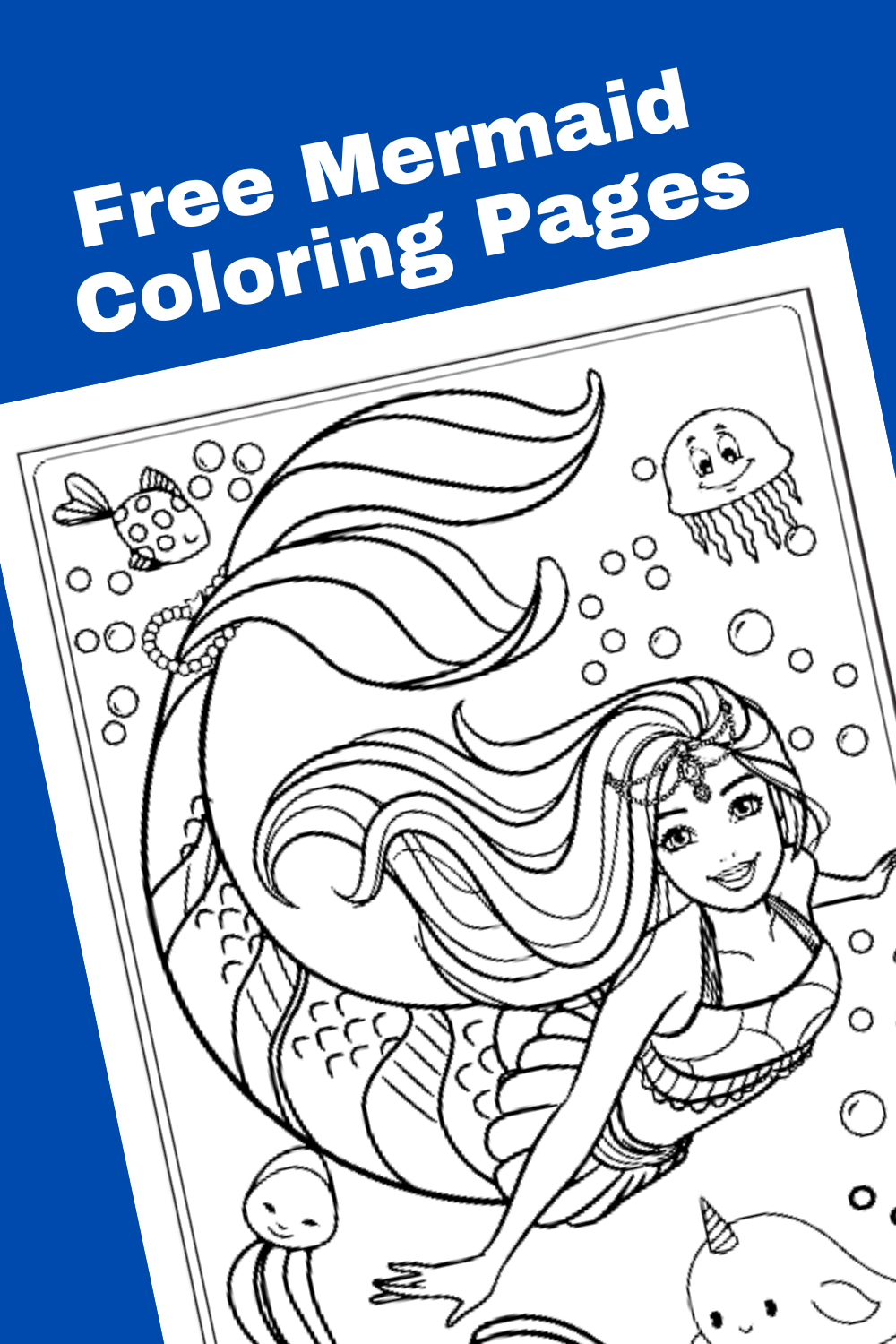 Free printable mermaid coloring pages for kids and adults