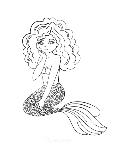 Free printable mermaid coloring pages