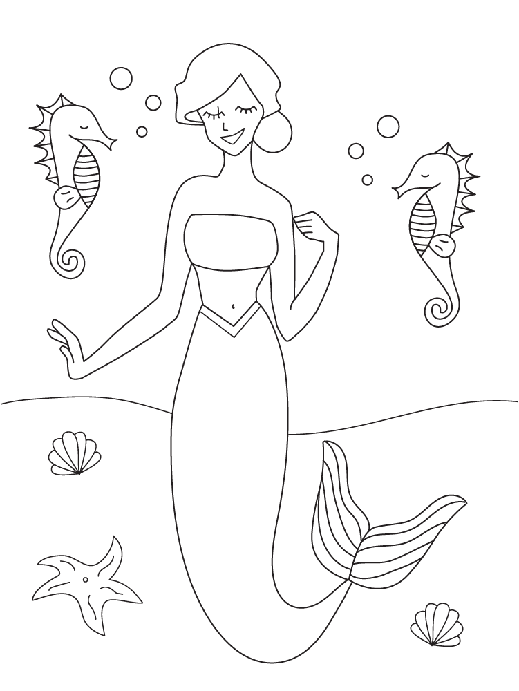 Free printable mermaid coloring pages