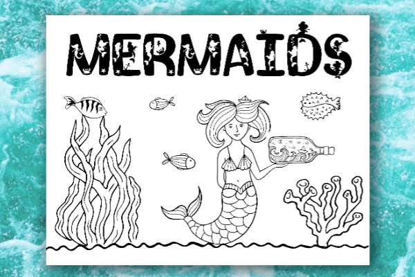 Mermaid color pages