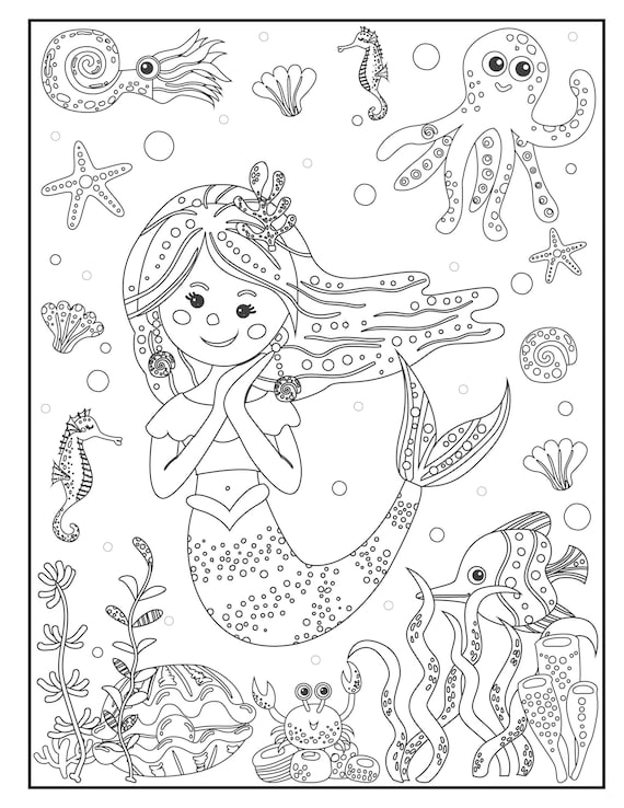 Printable mermaid coloring pages