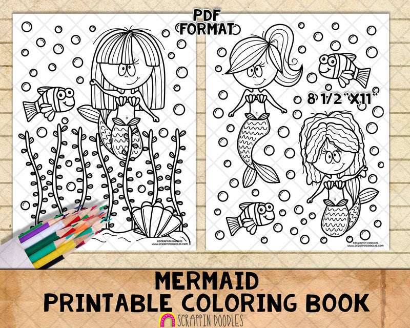 Mermaid coloring book