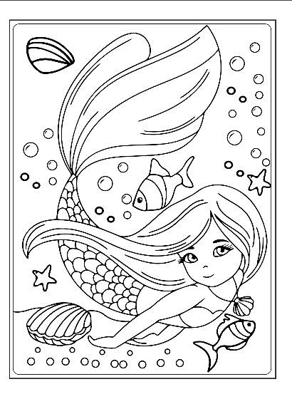 Free printable mermaid coloring pages for kids and adults