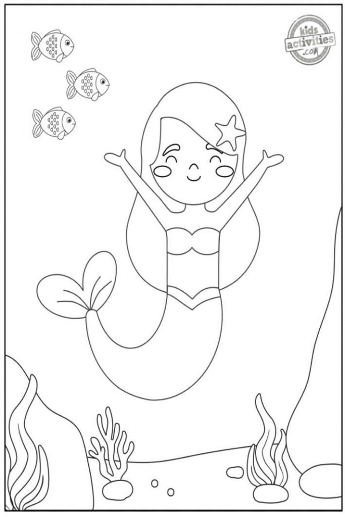 Free printable mermaid coloring pages kids activities blog