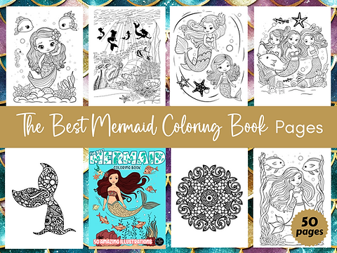 The best mermaid coloring pages color it up