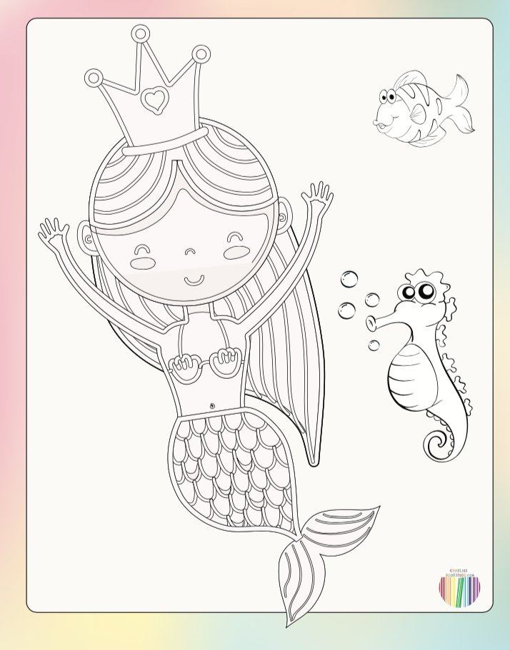 Mermaid coloring sheet â charlies bookstore