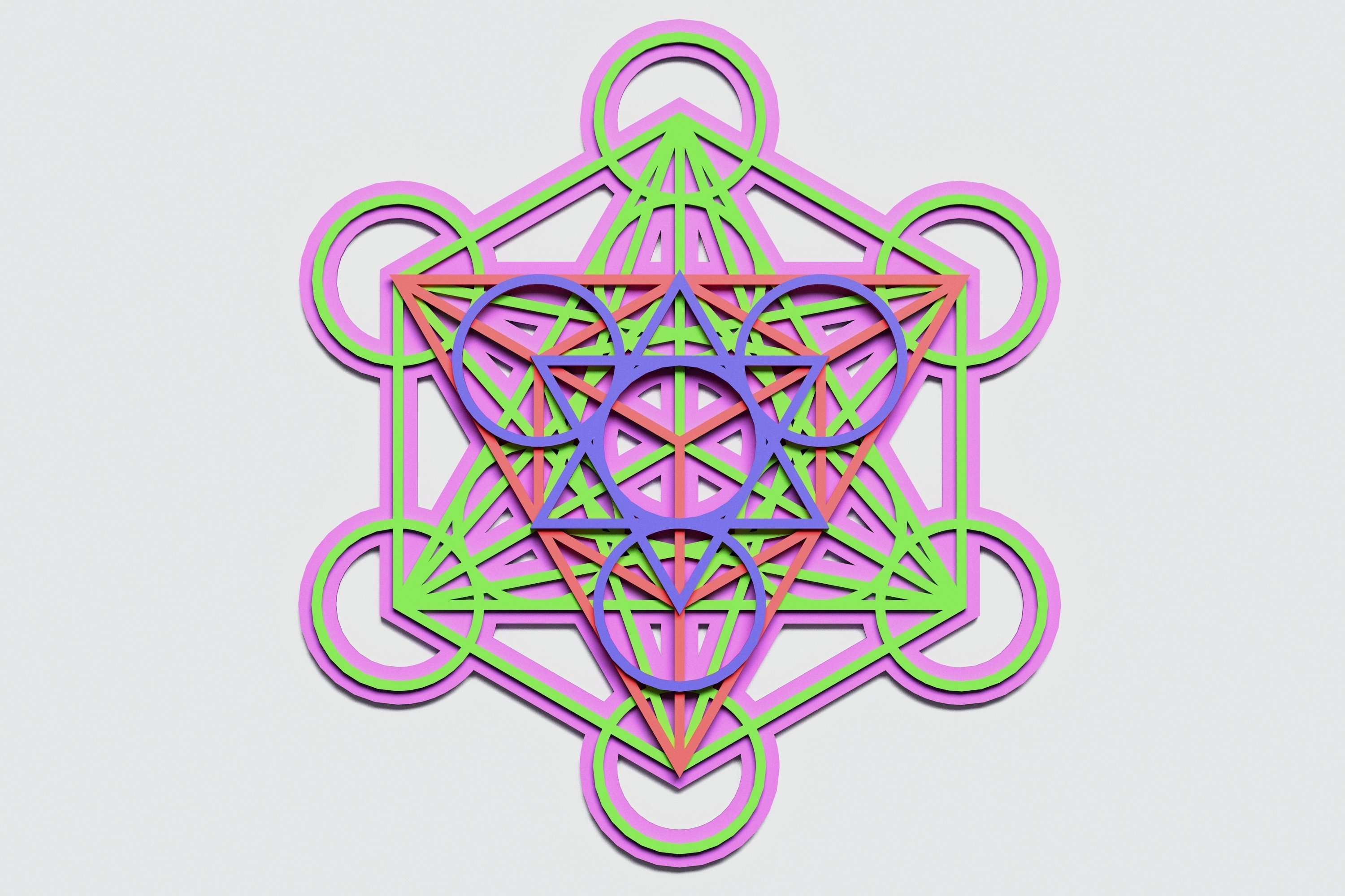 Metatrons cube layered design vector file for cutting