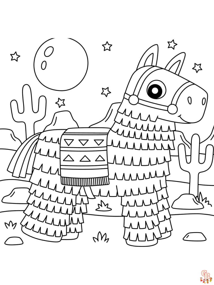 Printable pinata coloring pages free for kids and adults