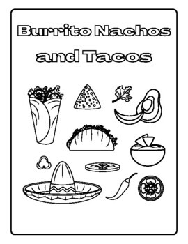 Mexican food coloring pages by qetsy tpt