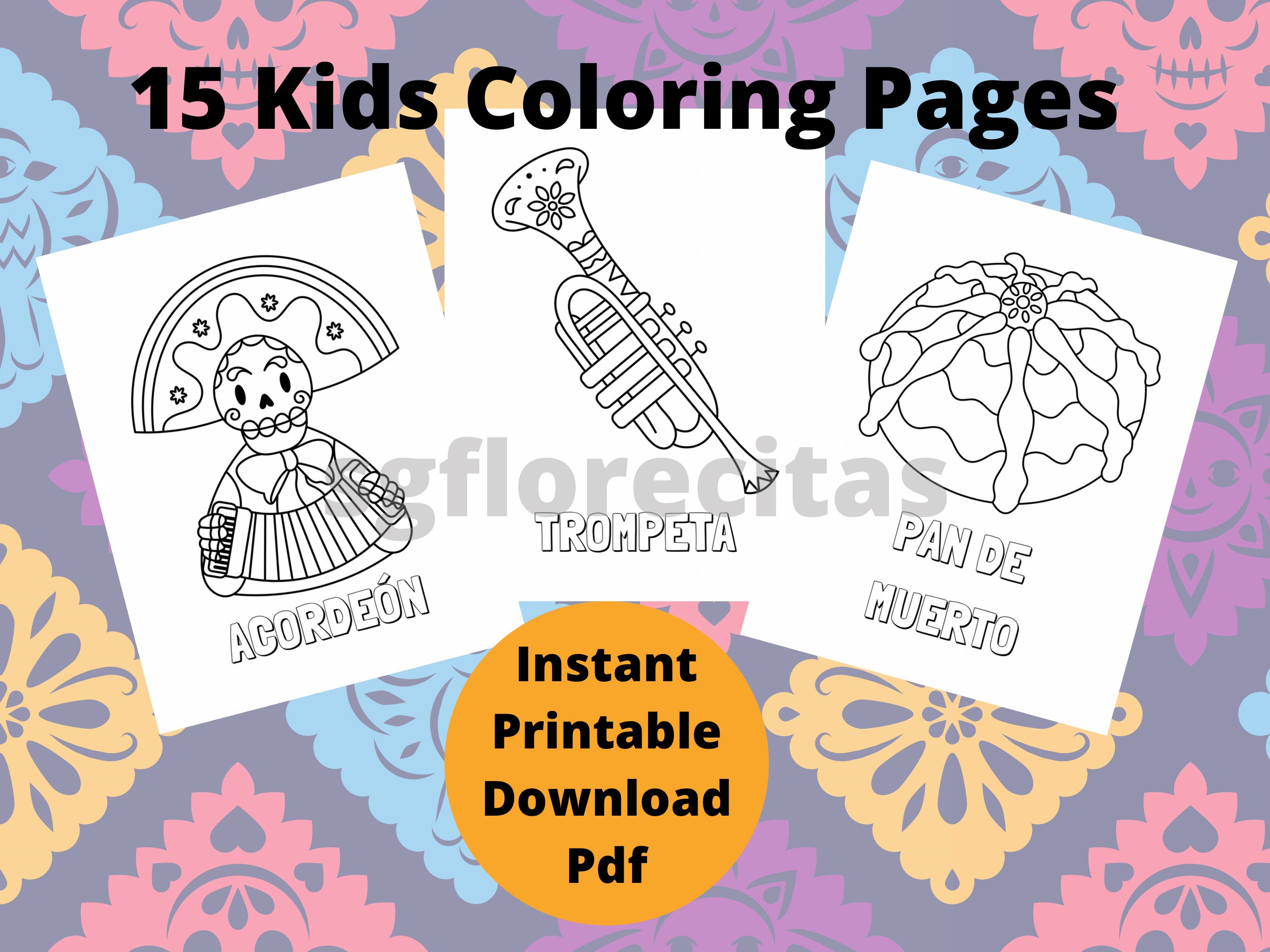 Mexican coloring book dia de los muertos print kids coloring pages printable coloring pages day of the dead activity pdf coloring books