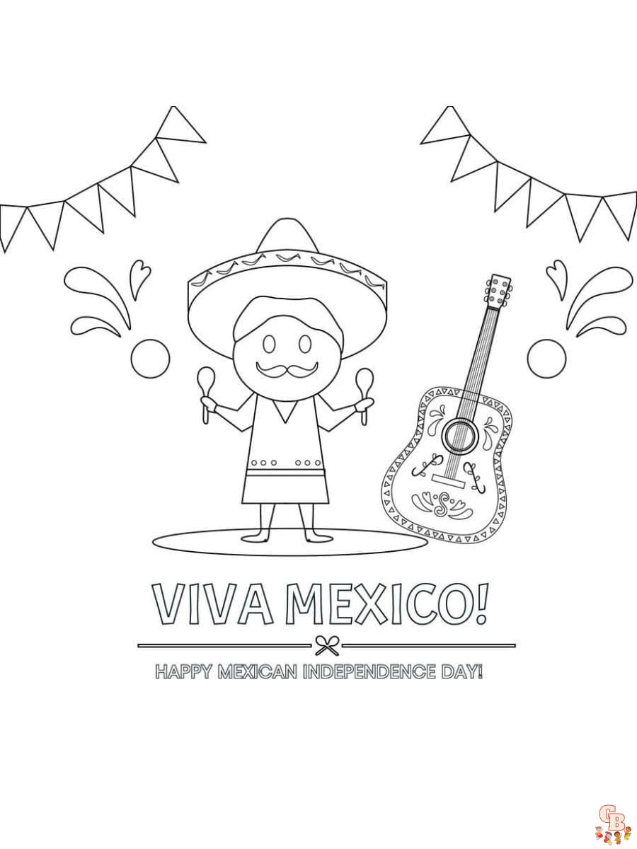 Printable mexican independence day coloring pages free